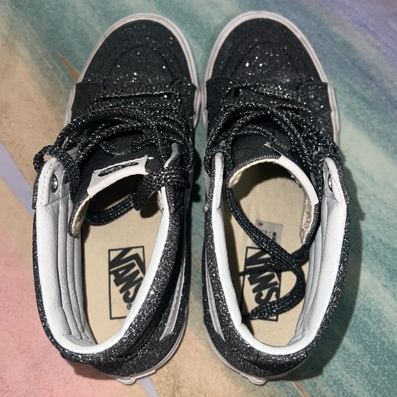 Vans SK8-Hi Reissue women’s size 8.5 Shoes Lurex Glitter-Black - Picture 8 of 9